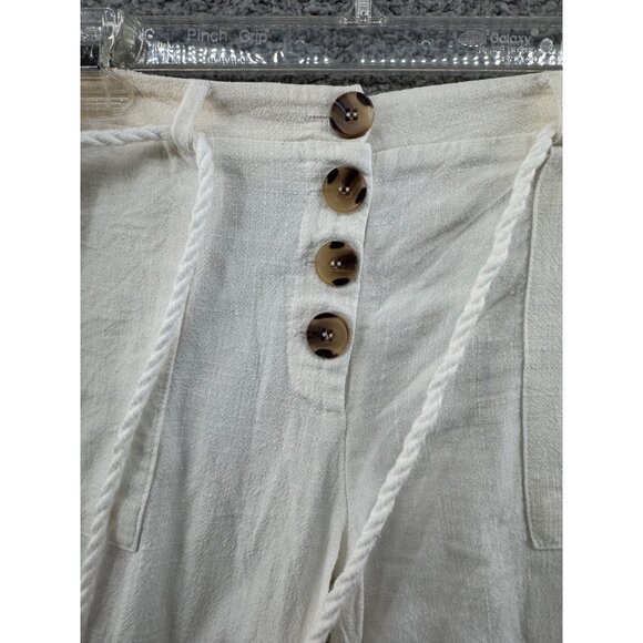 Urban Romantics Linen Capri Pants With Fringe Hem & Rope Tie Waist Size Medium - Picture 6 of 9